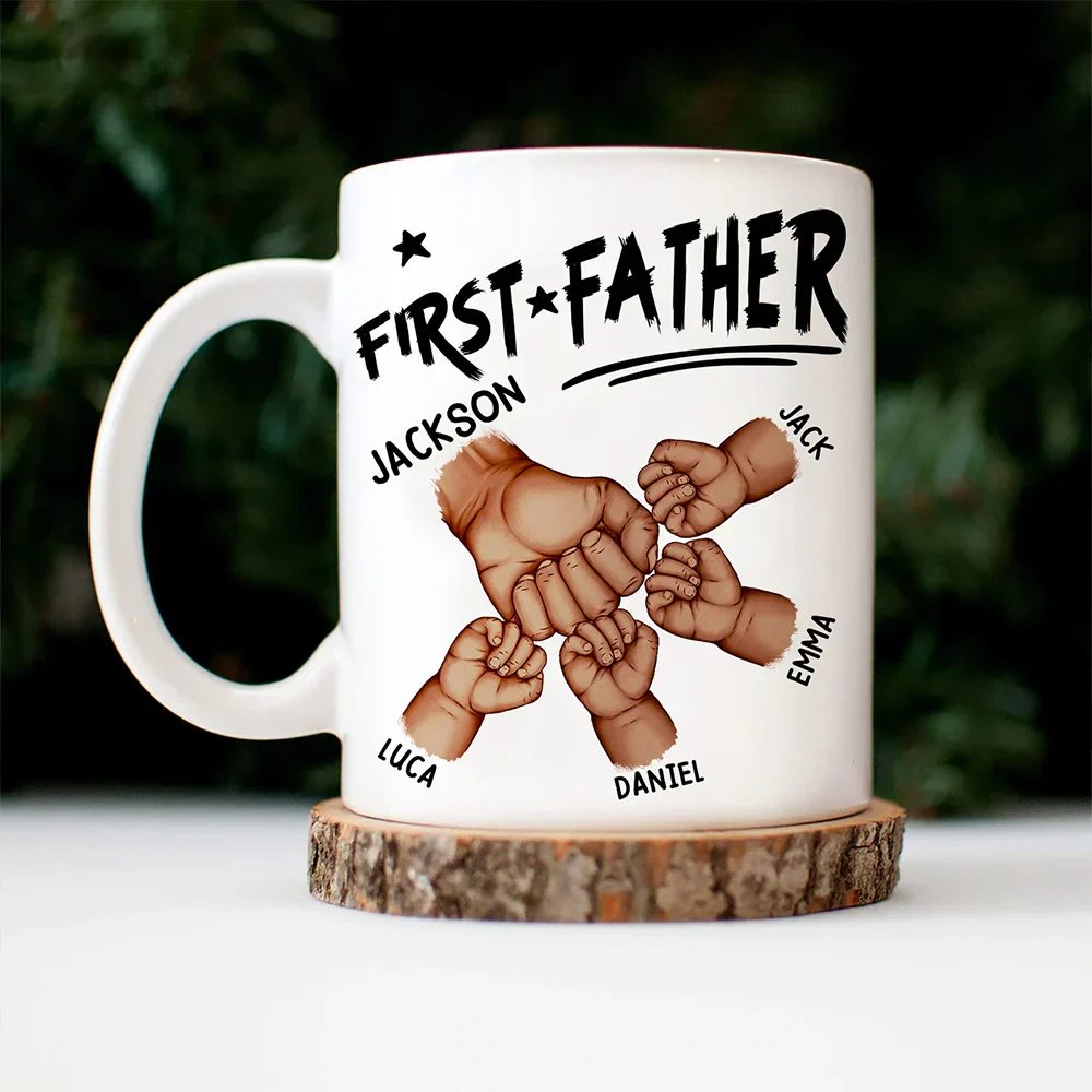 First Dad Now Grandpa First Bump - Personalized Mug - Image 5