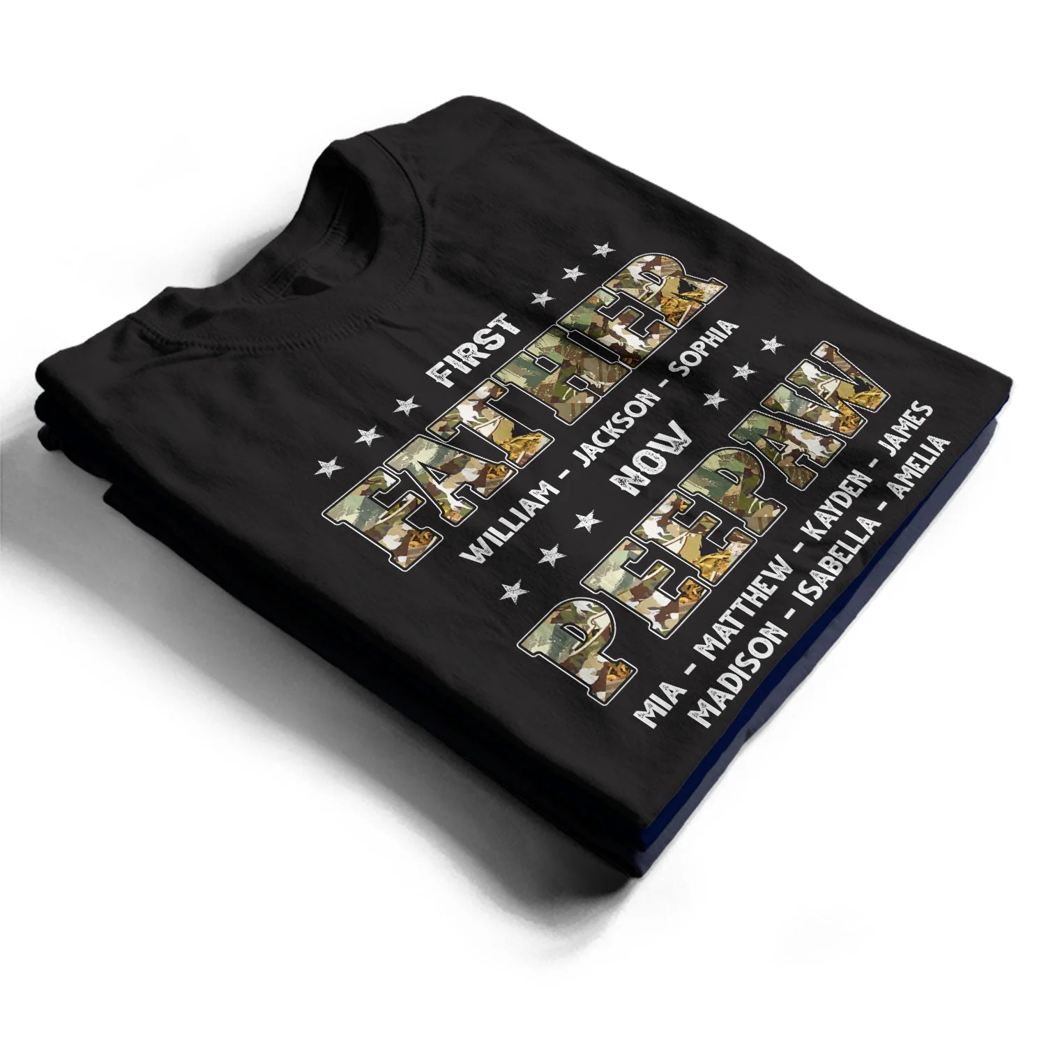 First Dad Now Grandpa - Gift For Father, Grandfather - Personalized T Shirt - Image 2