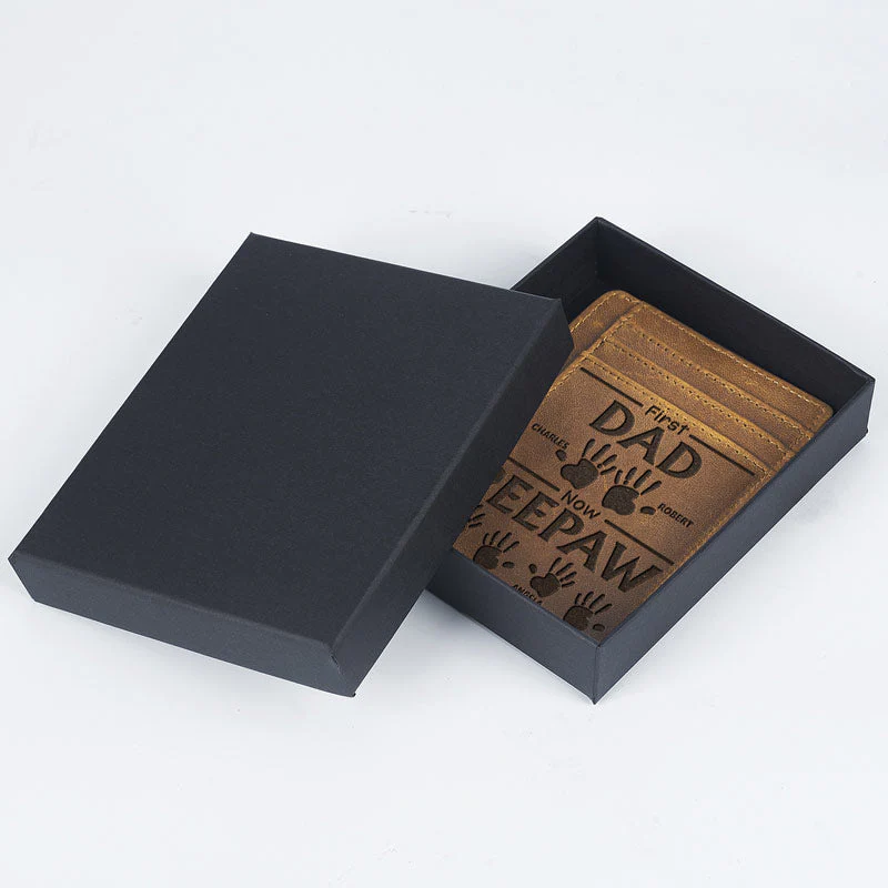 First Dad Now Grandpa Handprints - Personalized Card Wallet - Image 3