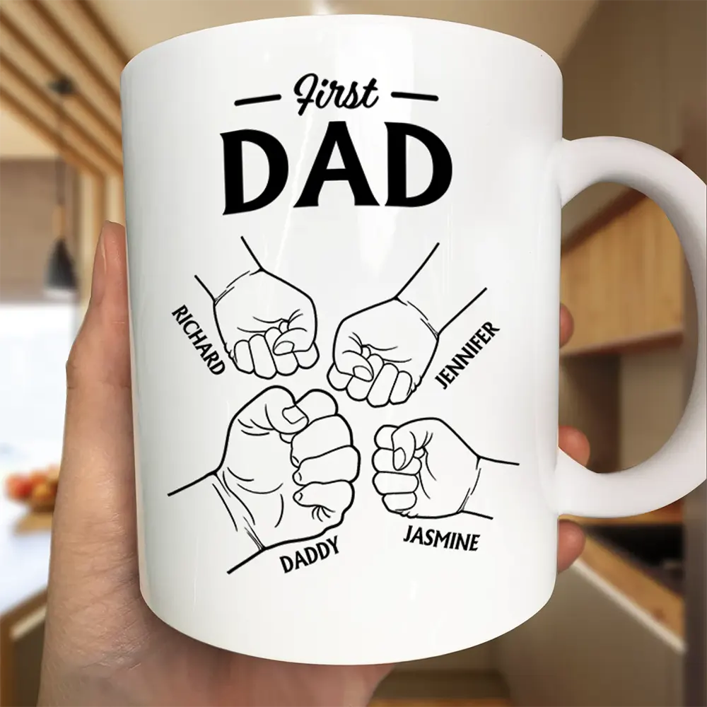 First Dad Now Grandpa - Personalized Mug - Image 3