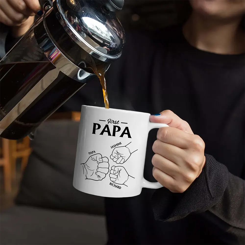 First Dad Now Grandpa - Personalized Mug - Image 5