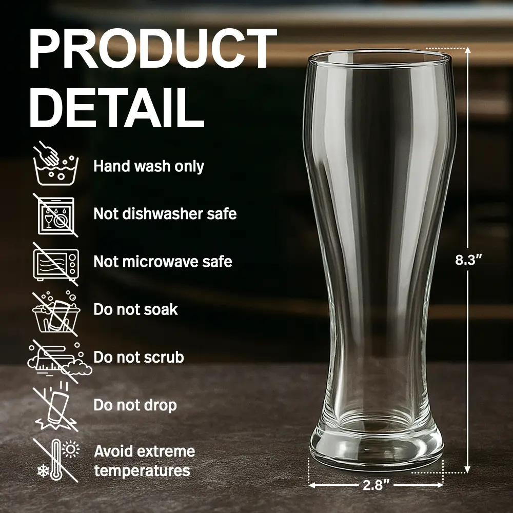 First Dad Now Grandpa Simple Kid Names - Personalized Pilsner Glass - Image 5
