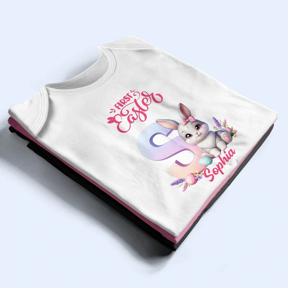 First Easter Bunny With Alphabet Letters - Personalized Baby Onesie - Image 3