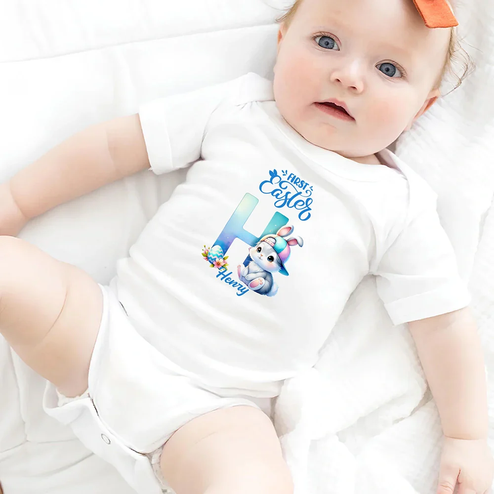 First Easter Bunny With Alphabet Letters - Personalized Baby Onesie - Image 5