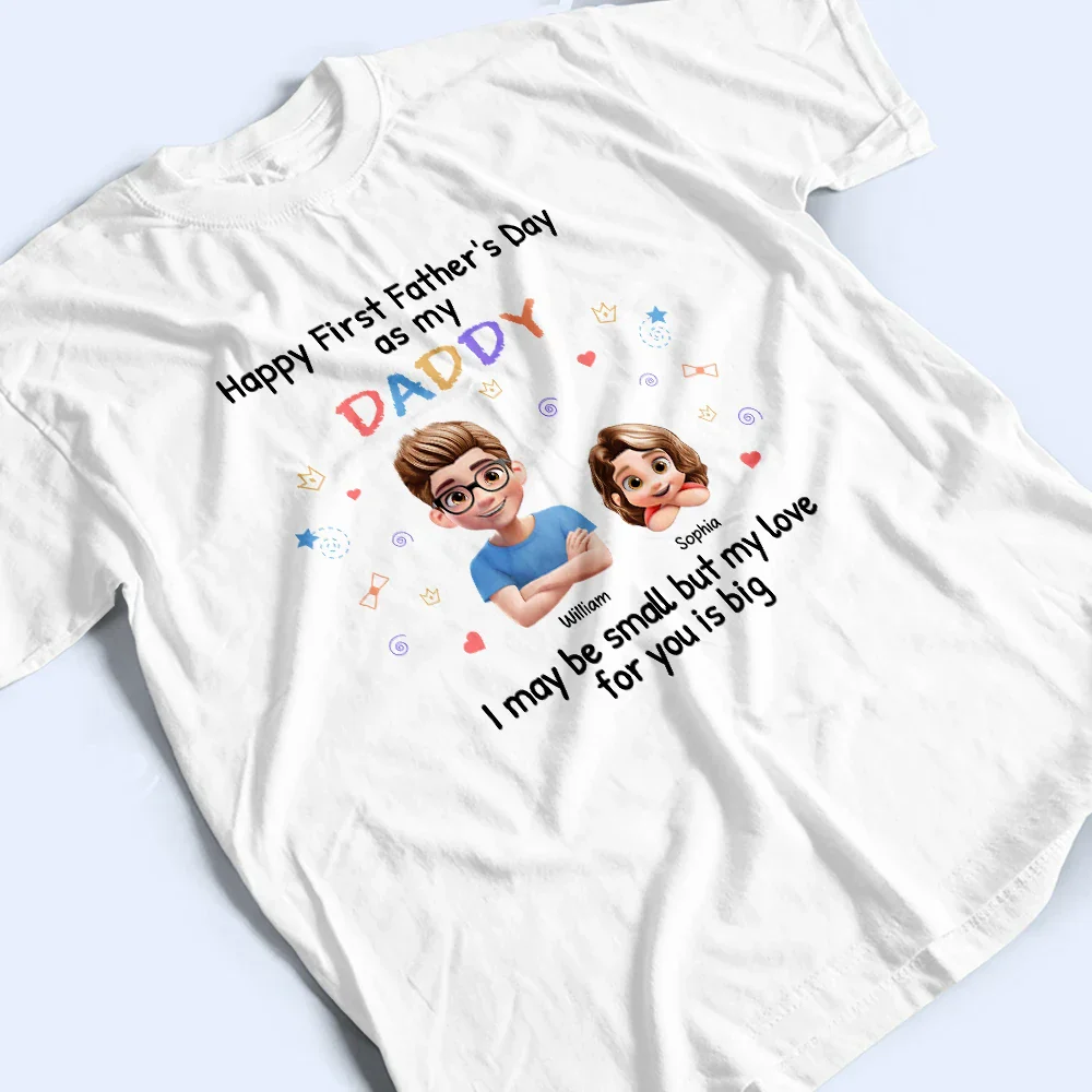 First Father Day With Baby - Personalized Combo T Shirt And Baby Onesie - Image 4