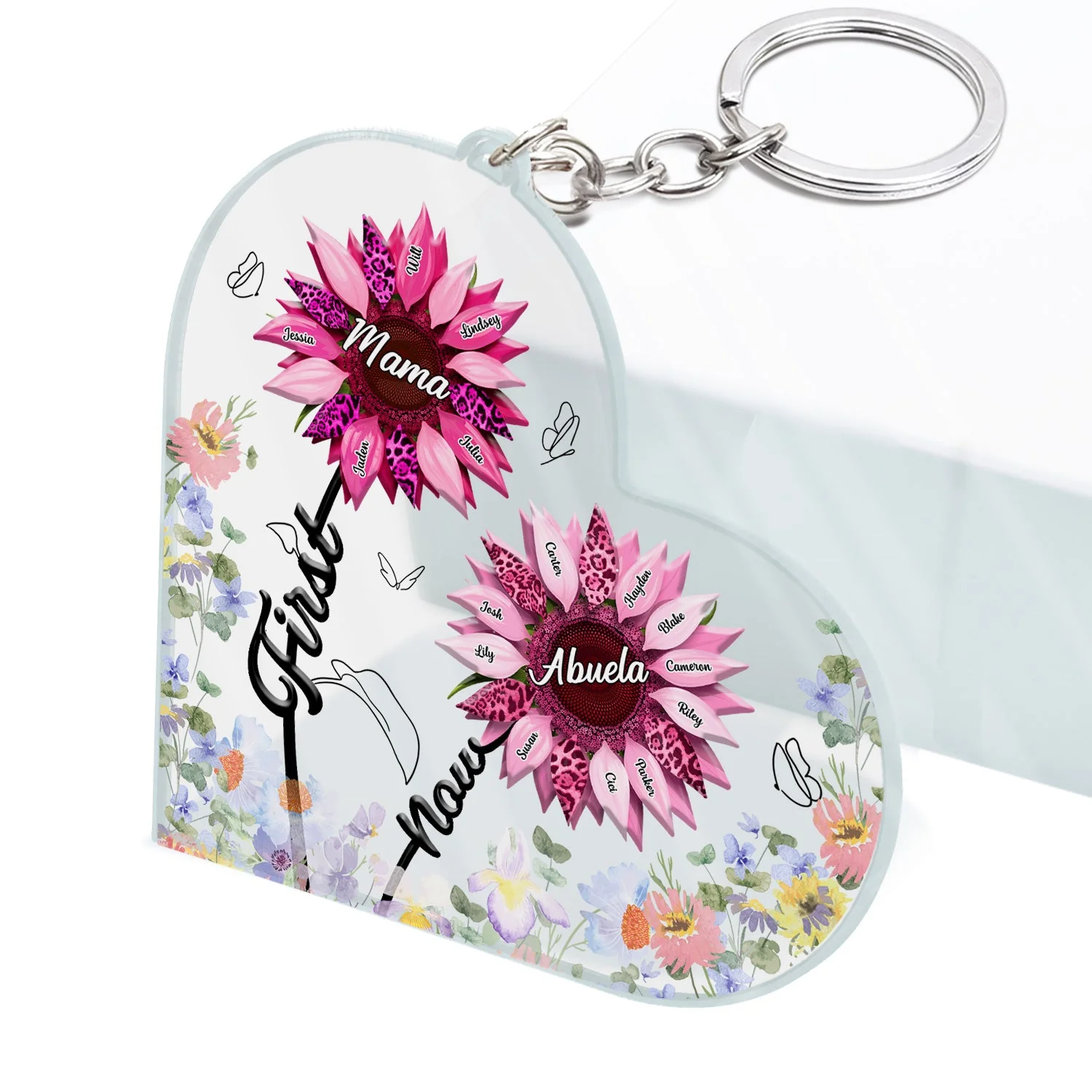 First Mom Now Grandma - Gift For Mothers, Grandmas, Aunties - Personalized Acrylic Keychain - Image 2