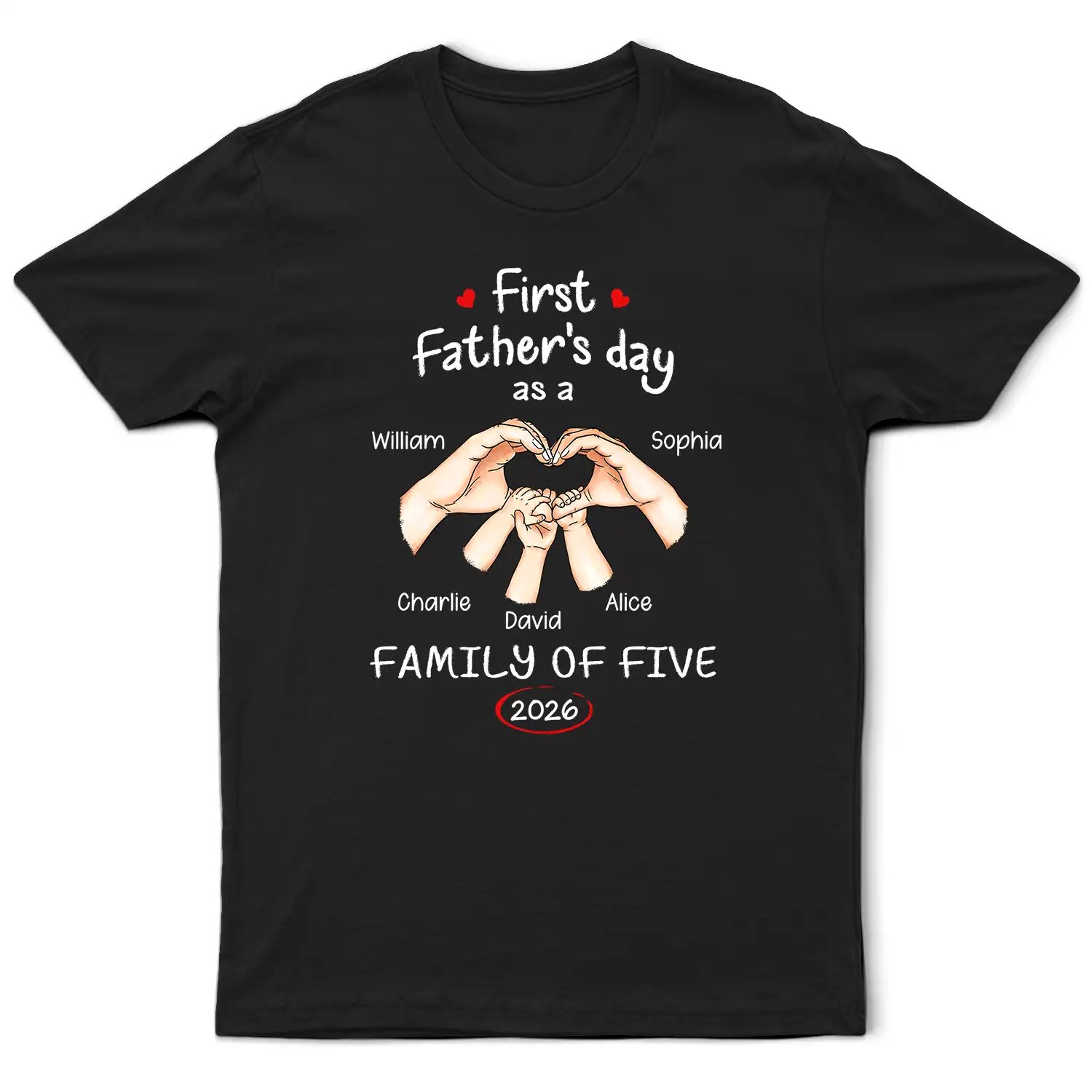 First Time Ever As A Family Of Three - Personalized T Shirt - Image 2