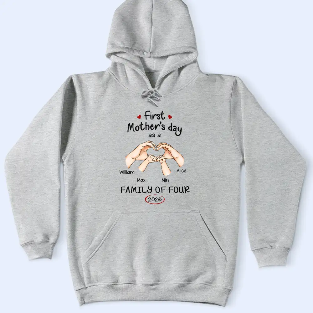 First Time Ever As A Family Of Three - Personalized T Shirt - Image 5
