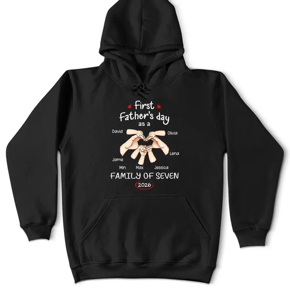 First Time Ever As A Family Of Three - Personalized T Shirt - Image 6