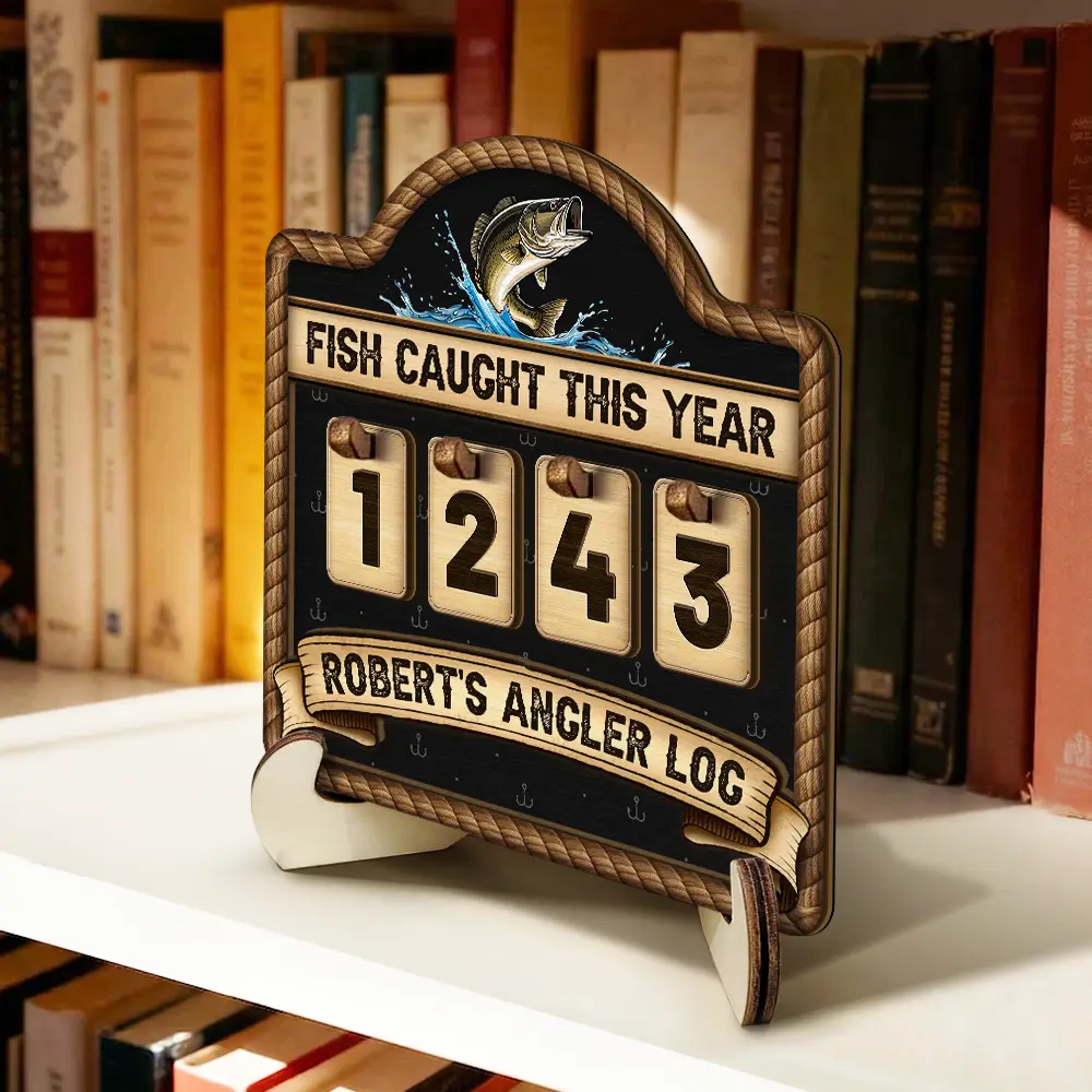 Fish Caught This Year - Personalized 2-Layered Wooden Tracker Sign - Image 6