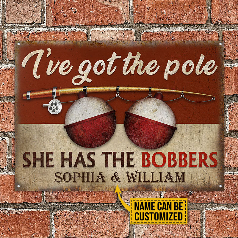 Fishing Couple Got The Pole Custom Classic Metal Signs, Tackle Sign, Lake House, Tin Sign - Image 2