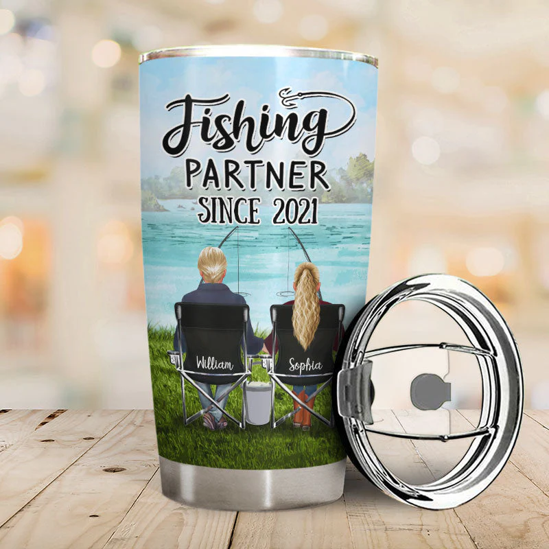 Fishing Partner Best Catch Of Life - Gift For Couple - Personalized Custom Tumbler - Image 2