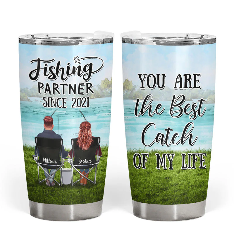 Fishing Partner Best Catch Of Life - Gift For Couple - Personalized Custom Tumbler - Image 4