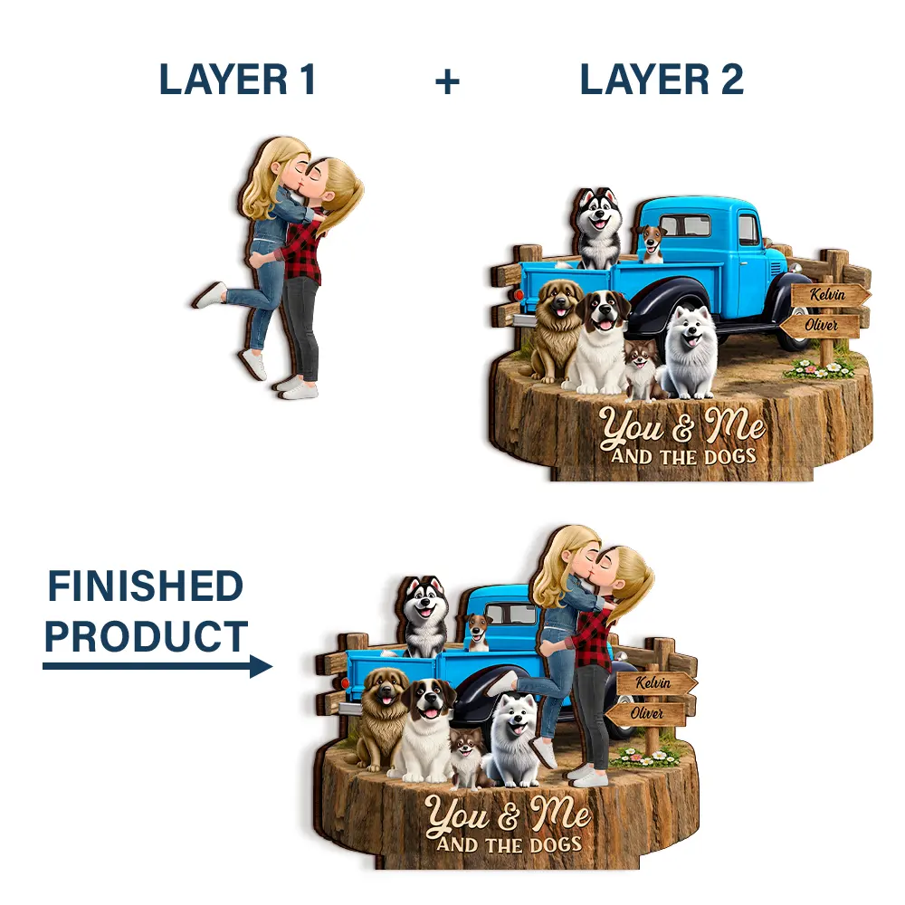 Flannel Standing Couple You And Me We Got This - Personalized Custom Shaped Wooden Plaque - Image 5