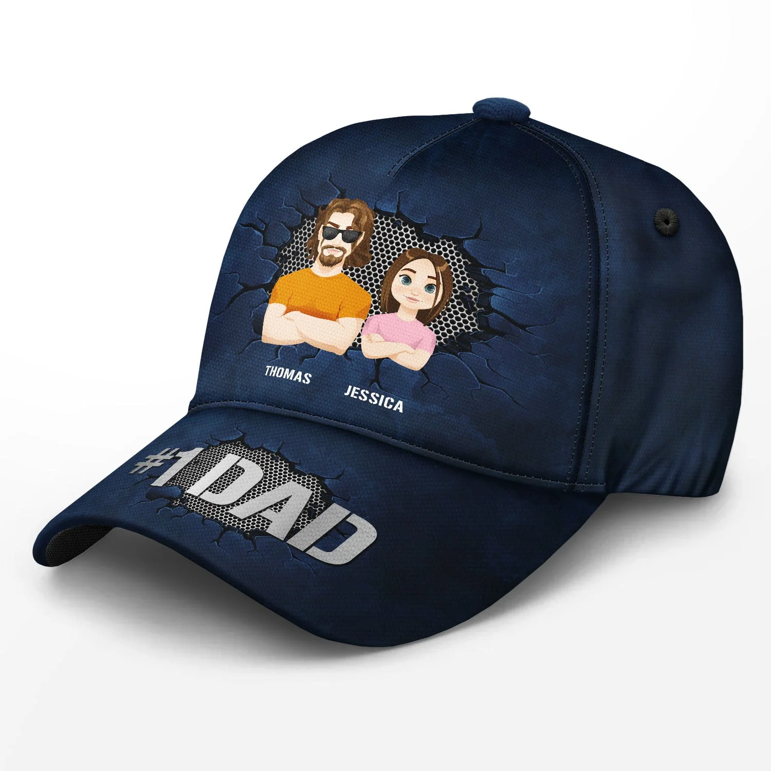 Flat Art #1 Dad - Gift For Dad - Personalized Classic Cap - Image 2