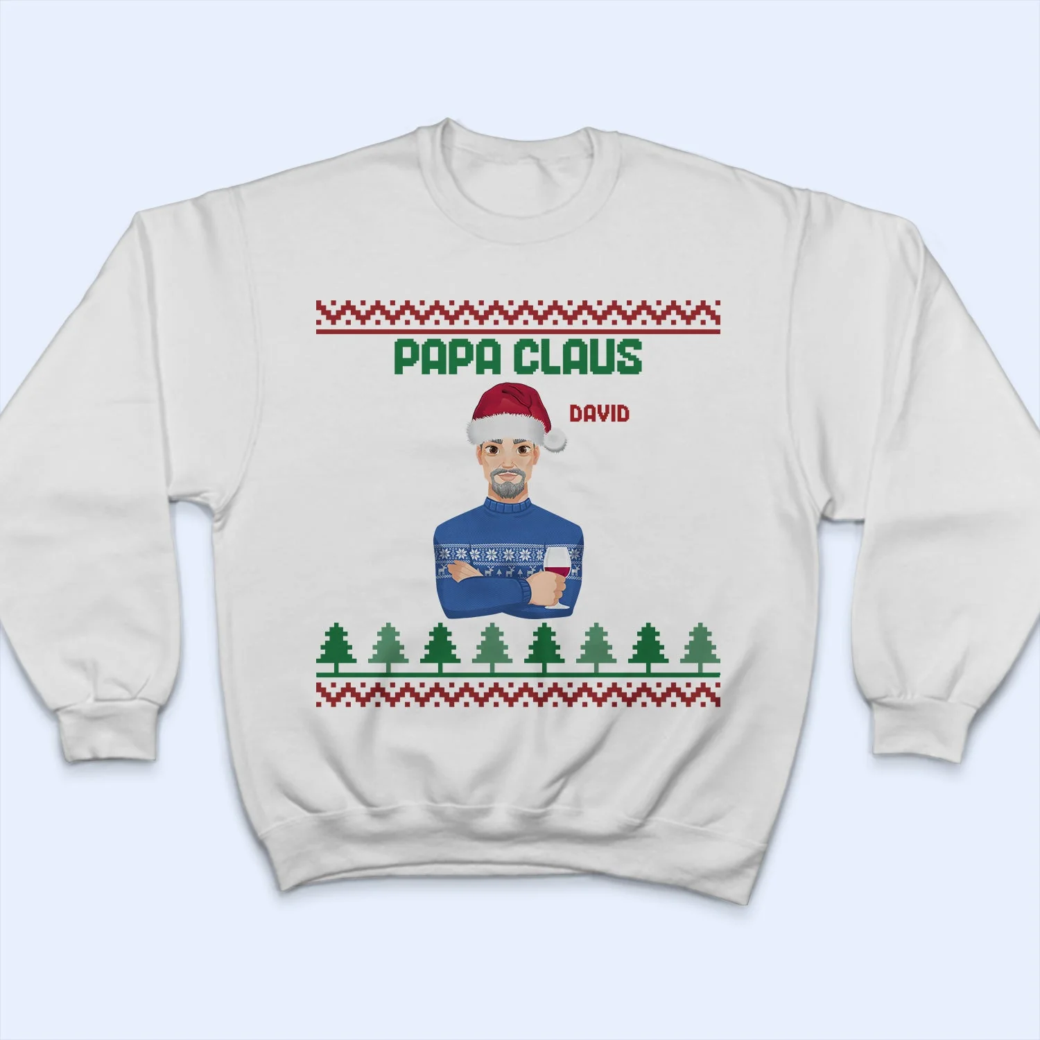 Flat Art - Christmas, Funny Gift For Family, Couple, Dad, Mom, Grandpa, Grandma - Personalized Sweatshirt - Image 5