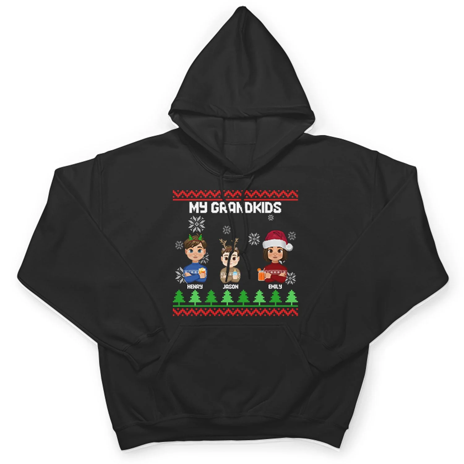 Flat Art Combo Dark - Christmas, Funny Gift For Family, Couple, Dad, Mom, Grandpa, Grandma - Personalized Sweatshirt - Image 5