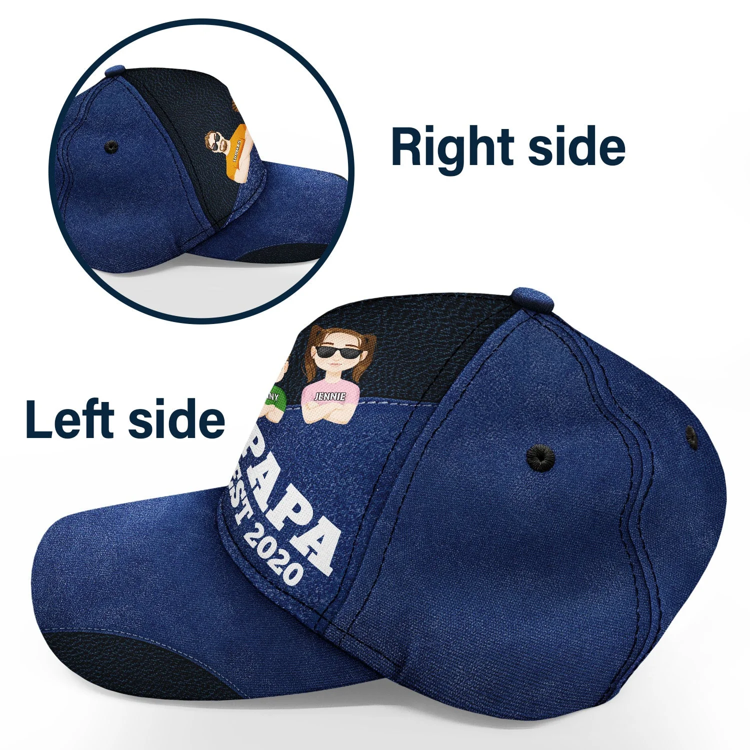 Flat Art Dad EST - Personalized Classic Cap - Image 3