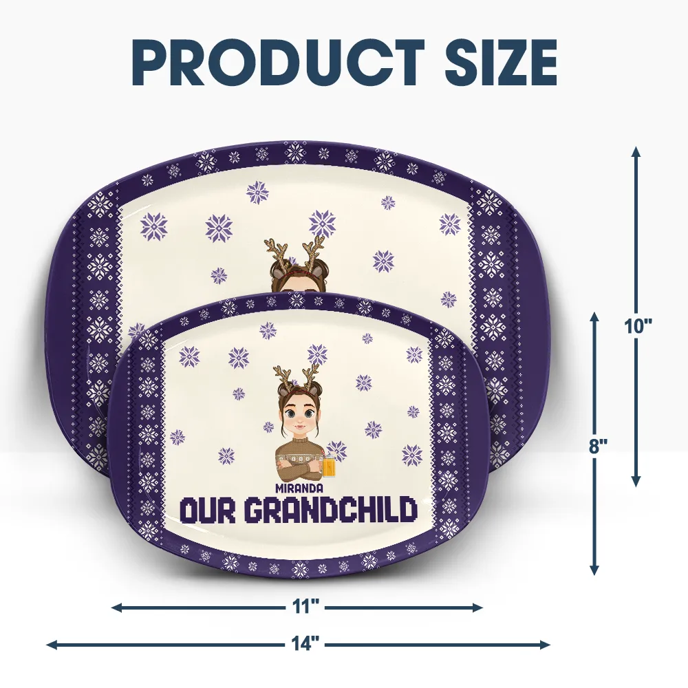Flat Art Family Grandparents, Parents, Kids, Friends - Personalized Plate - Image 5
