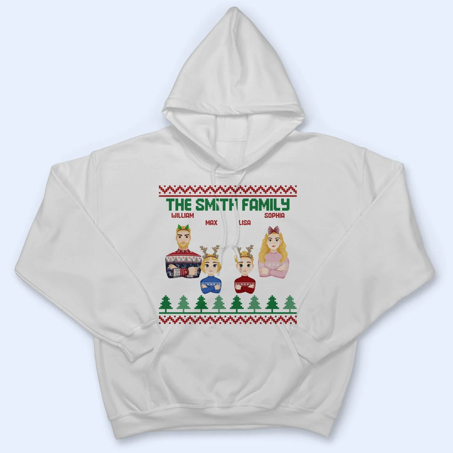 Flat Art Semi-real Pet - Christmas, Funny Gift For Family, Couple, Parents, Grandparents, Dog, Cat Lovers - Personalized Sweatshirt - Image 5