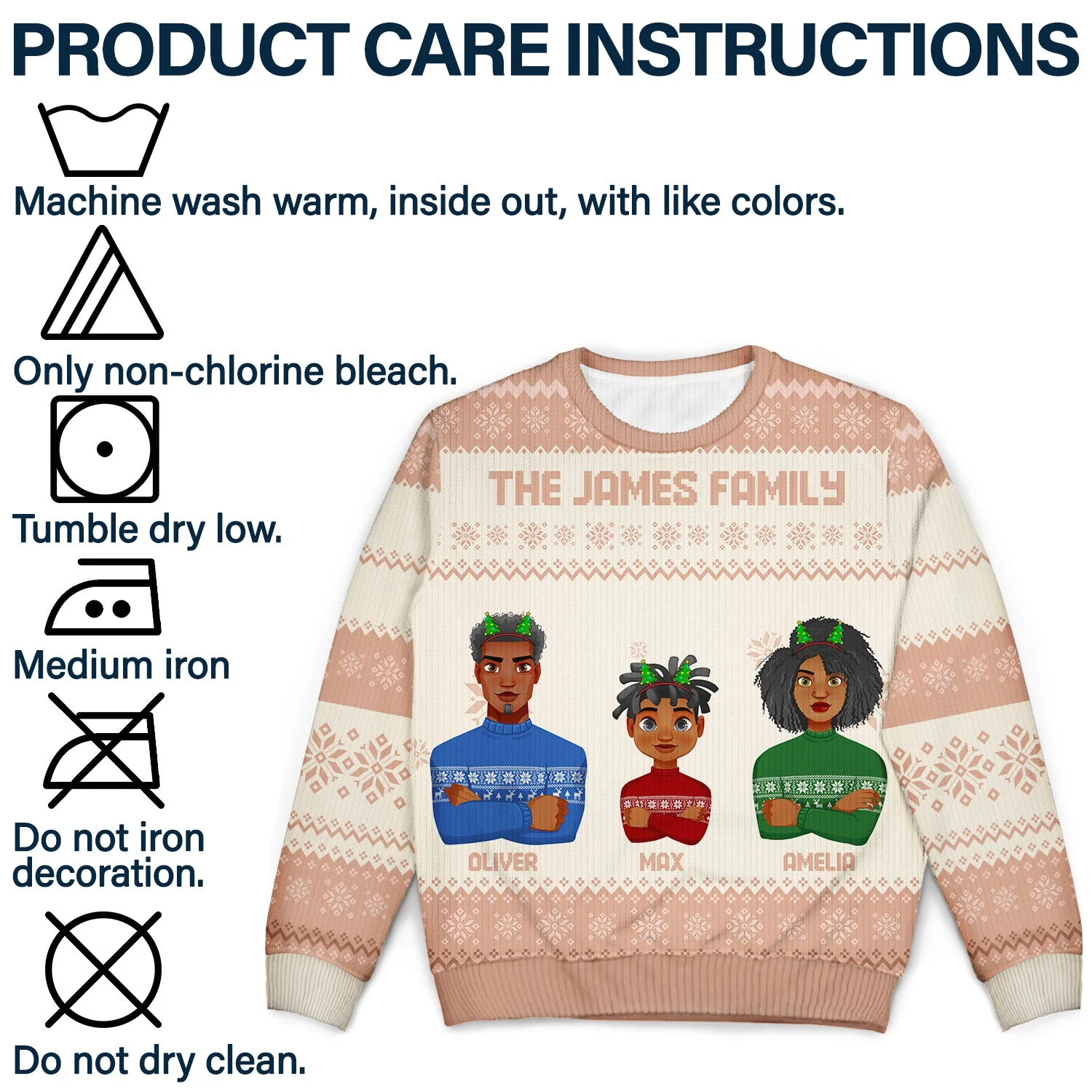 Flat Art Semi-real Pet - Christmas, Funny Gift For Family, Couple, Parents, Grandparents, Dog, Cat Lovers - Personalized Unisex Ugly Sweater - Image 7