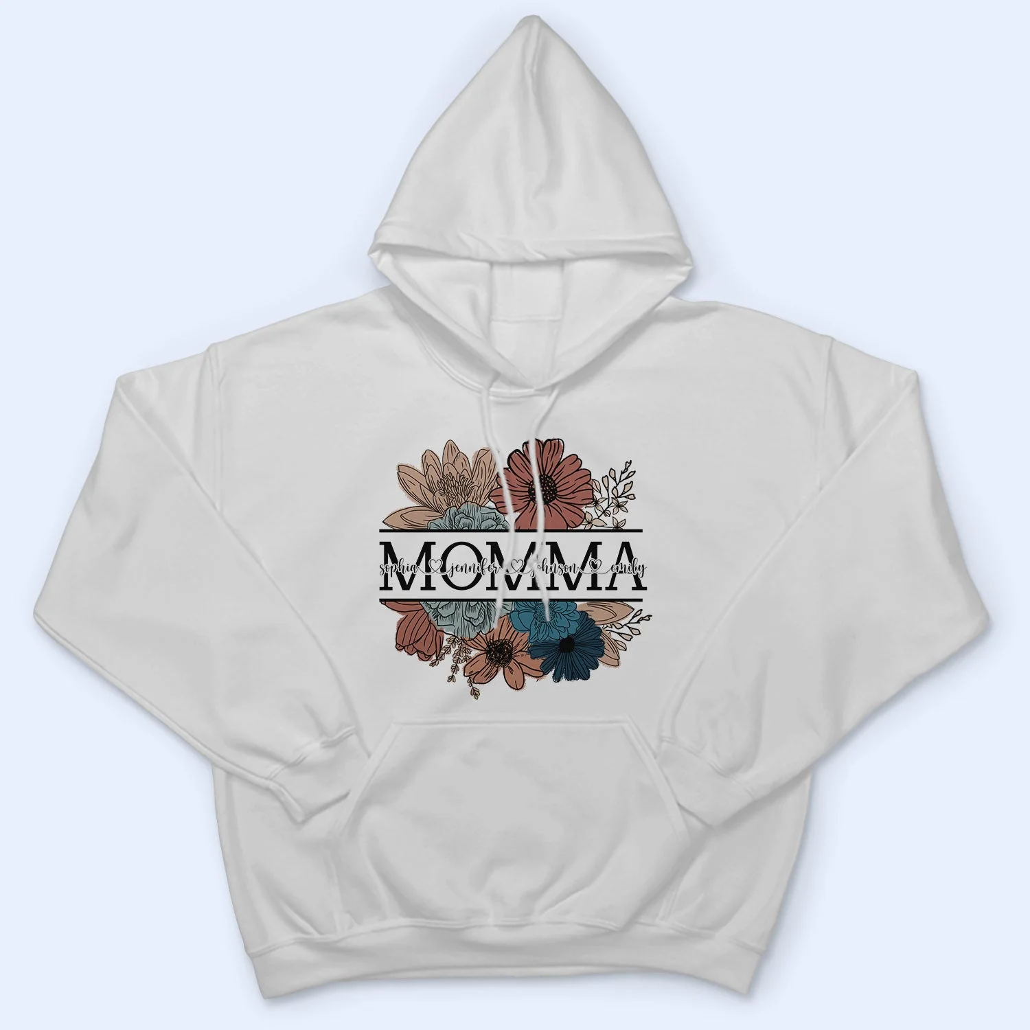 Floral Mama Nana Title - Birthday, Loving Gift For Mother, Mom, Grandma, Grandmother - Personalized T Shirt - Image 4