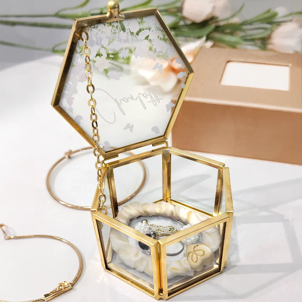 Floral Name - Personalized Glass Jewelry Box - Image 4