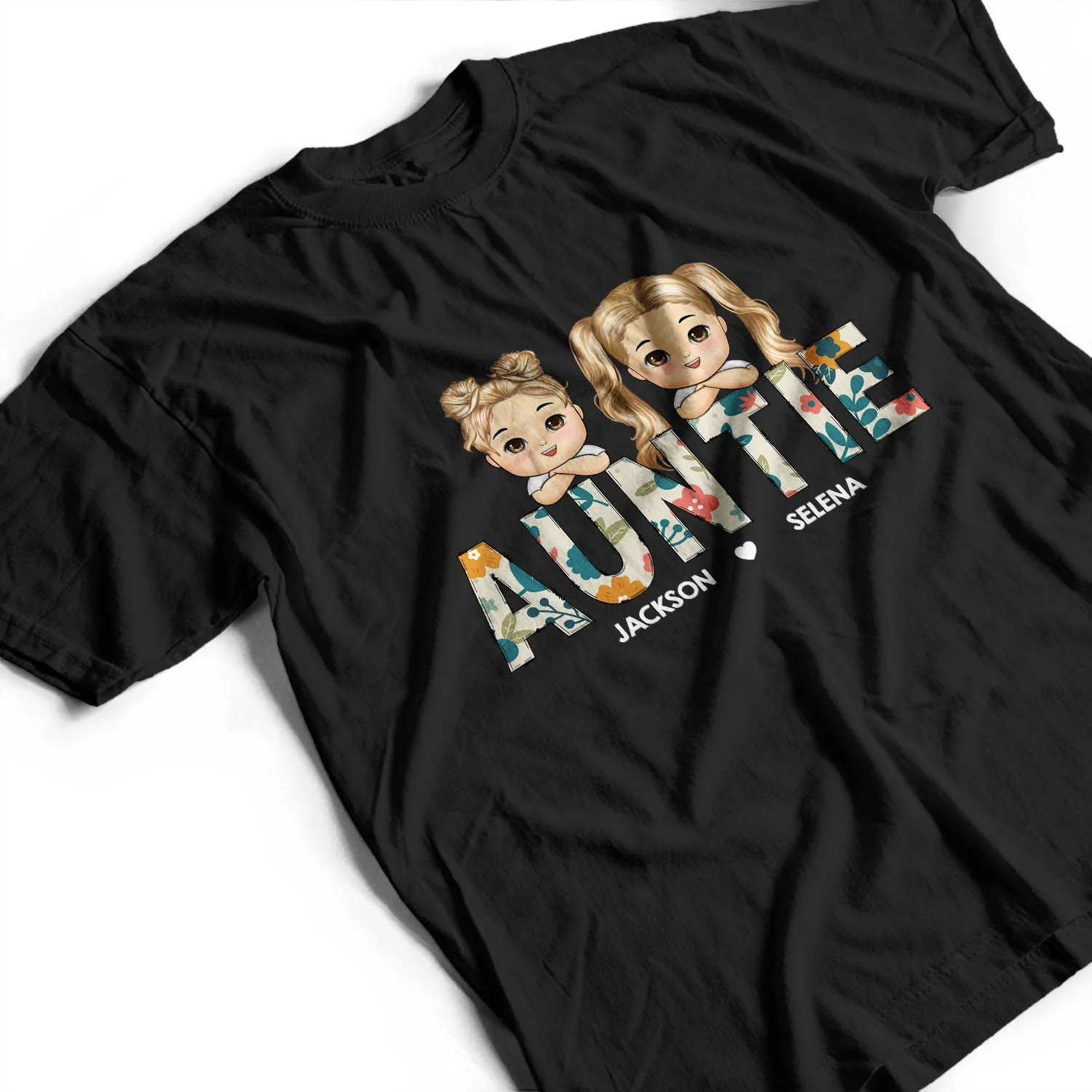 Floral Nana Title - Loving Gift For Mom, Mother, Mama, Grandma, Grandmother - Personalized T Shirt - Image 3