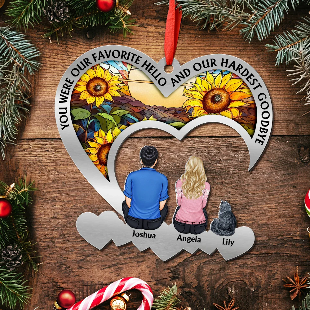 Flower Field You Left Paw Prints Forever On My Heart - Personalized Metal Ornament - Image 5