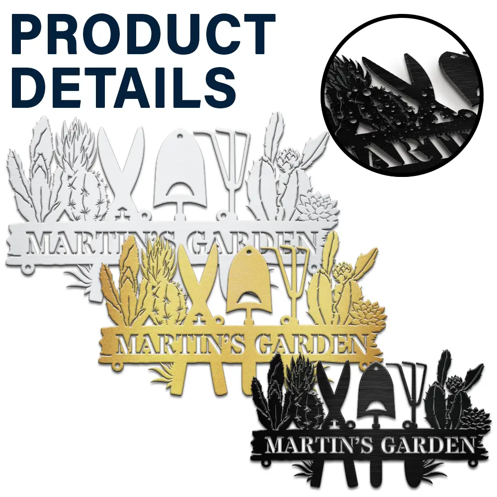 Flower Vegetable Garden - Personalized Cutout Metal Sign - Image 5
