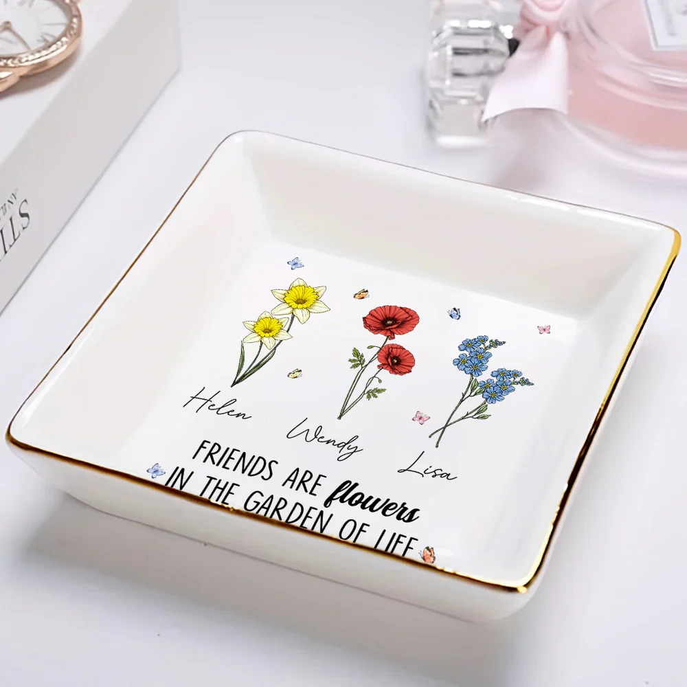 Flowers It Takes A Long Time - Personalized Ring Dish - Image 2