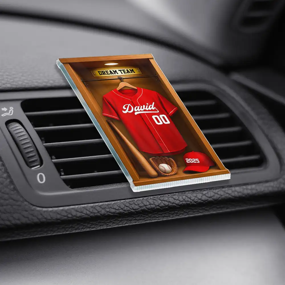 Football Soccer Locker 3D Effect - Personalized Acrylic Car Vent Clip - Image 3