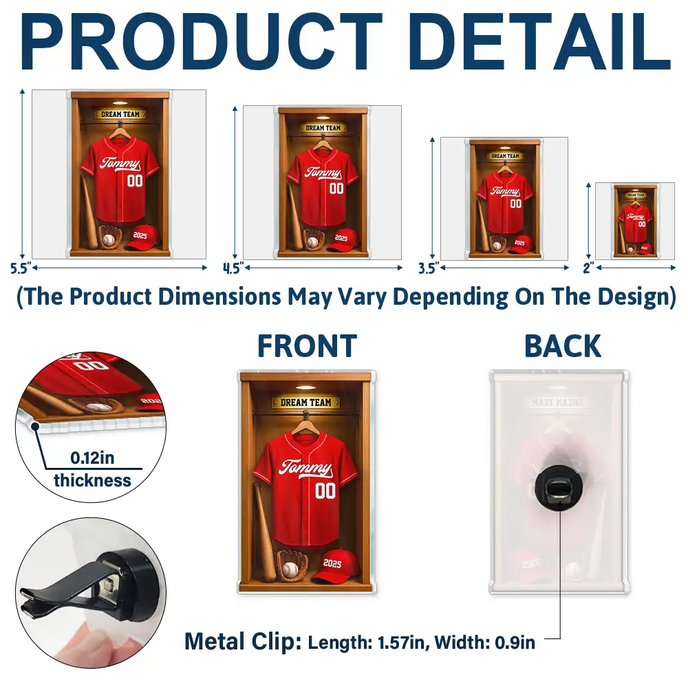 Football Soccer Locker 3D Effect - Personalized Acrylic Car Vent Clip - Image 5