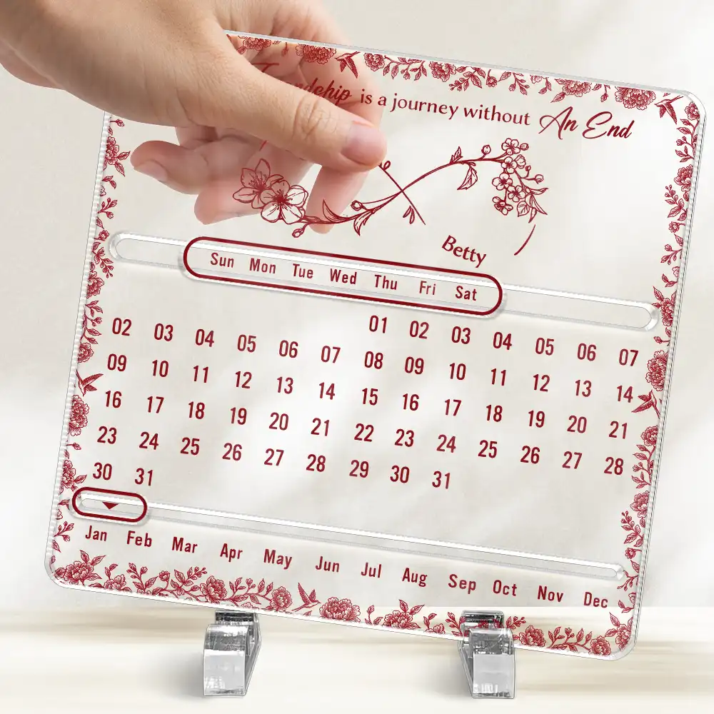Forever Bound By Infinity - Personalized Acrylic Perpetual Desk Calendar - Image 3