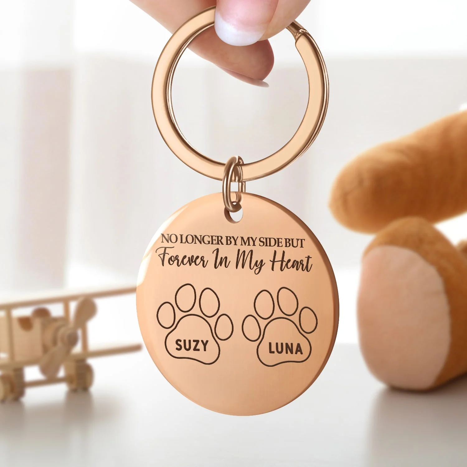 Forever In My Heart - Memorial Gift For Dog Lovers, Cat Lovers - Personalized Keyring - Image 3