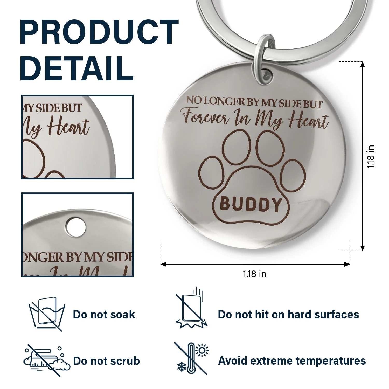 Forever In My Heart - Memorial Gift For Dog Lovers, Cat Lovers - Personalized Keyring - Image 4