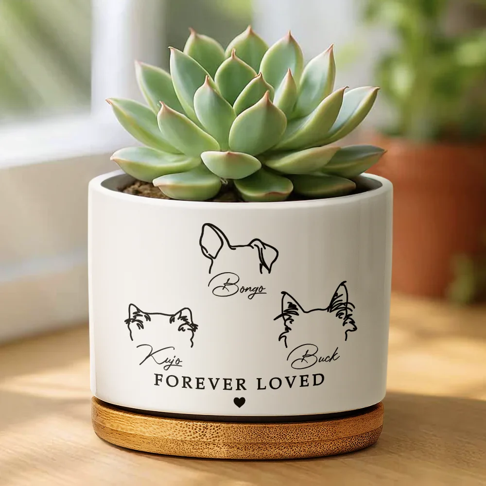 Forever In Our Hearts Memorial - Personalized Ceramic Plant Pot - Image 2