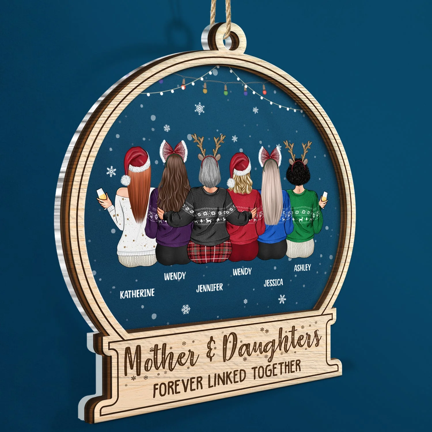 Forever Linked Together - Christmas Gift For Mother Daughter - Personalized 2-Layered Mix Ornament - Image 2