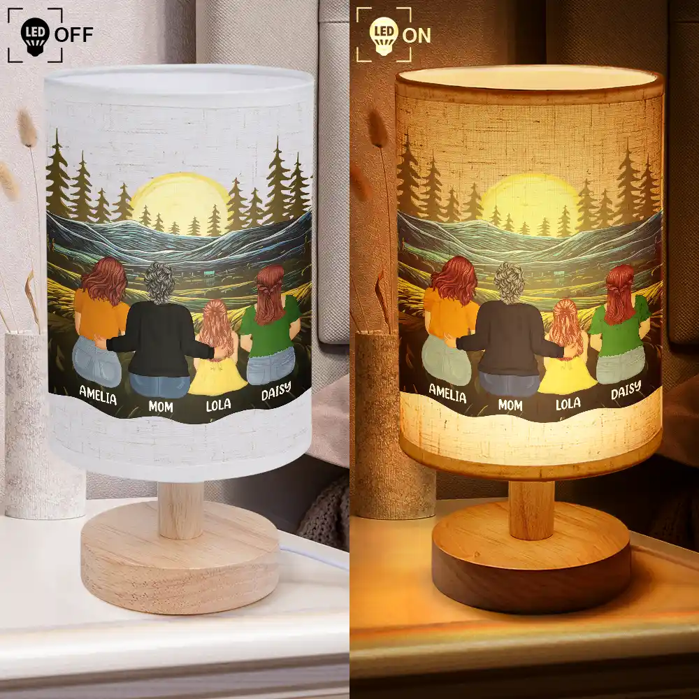 Forever Love Mom And Her Children - Personalized Fabric Lamp - Image 4