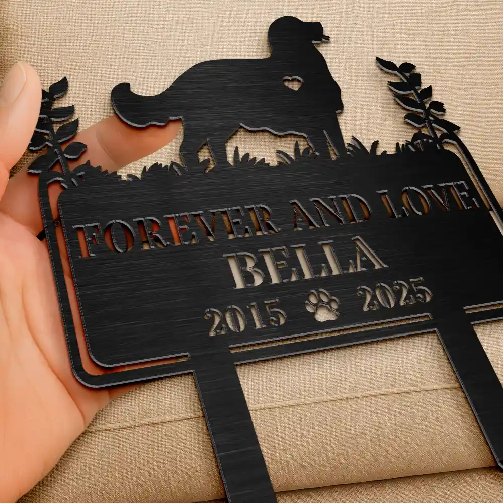 Forever Loved Dog Memorial - Personalized Metal Garden Stake - Image 3