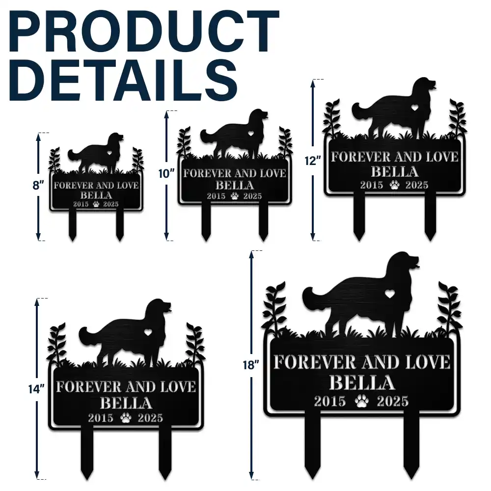 Forever Loved Dog Memorial - Personalized Metal Garden Stake - Image 5
