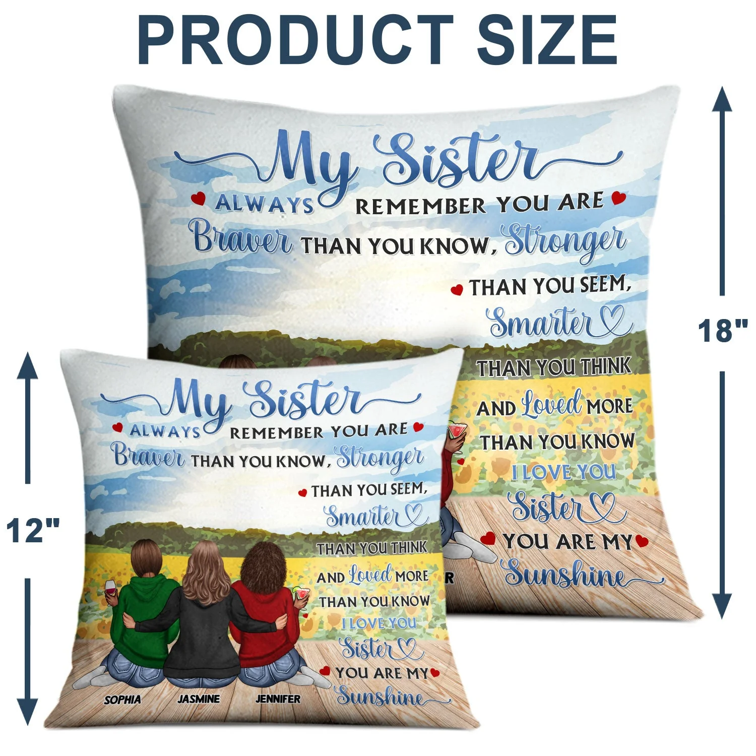 Forever You Are My Sister - Gift For Sisters - Personalized Custom Pillow - Image 4