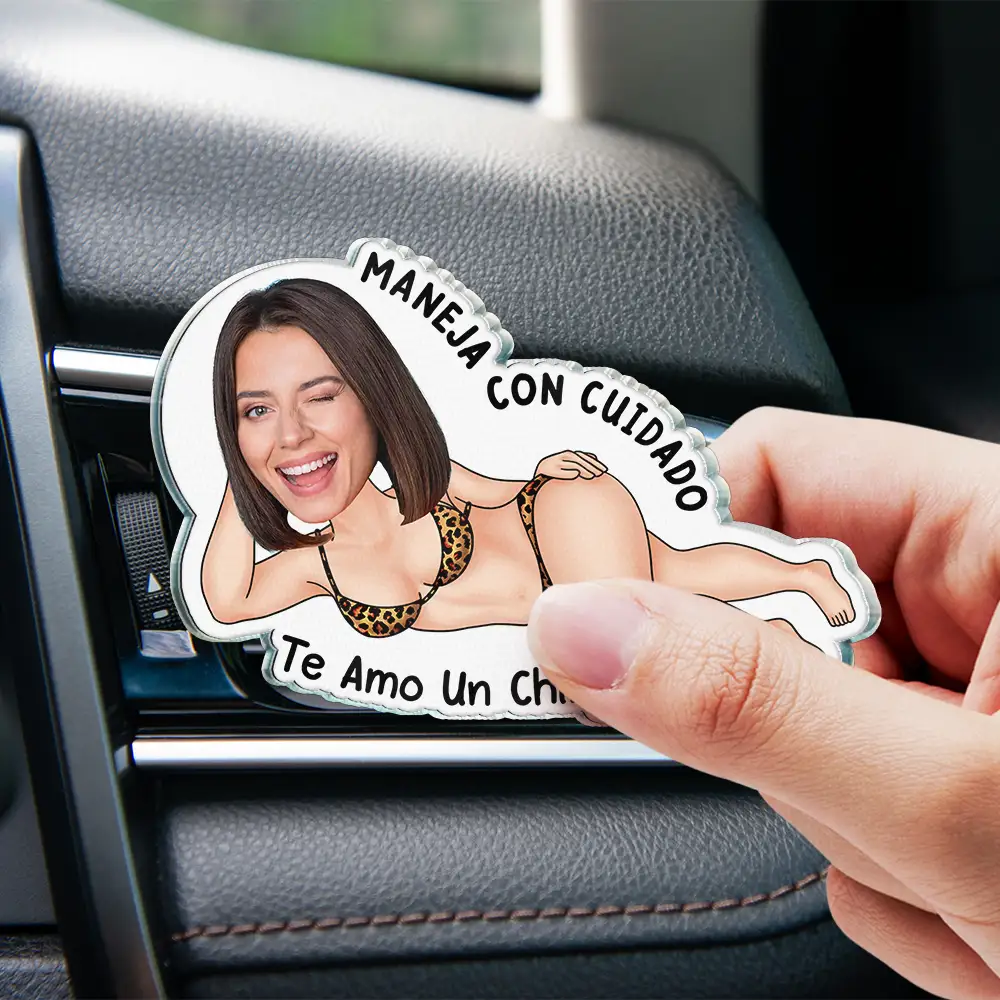 Foto Personalizada Maneja Con Cuidado Te Amo - Clip De Ventilación Del Coche Acrílico Personalizado - Image 5