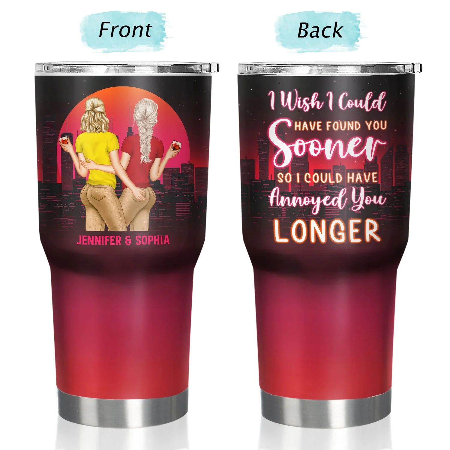 Found You Sooner Annoyed You Longer - Gift For Couples - Personalized Custom 30 Oz Tumbler - Image 3