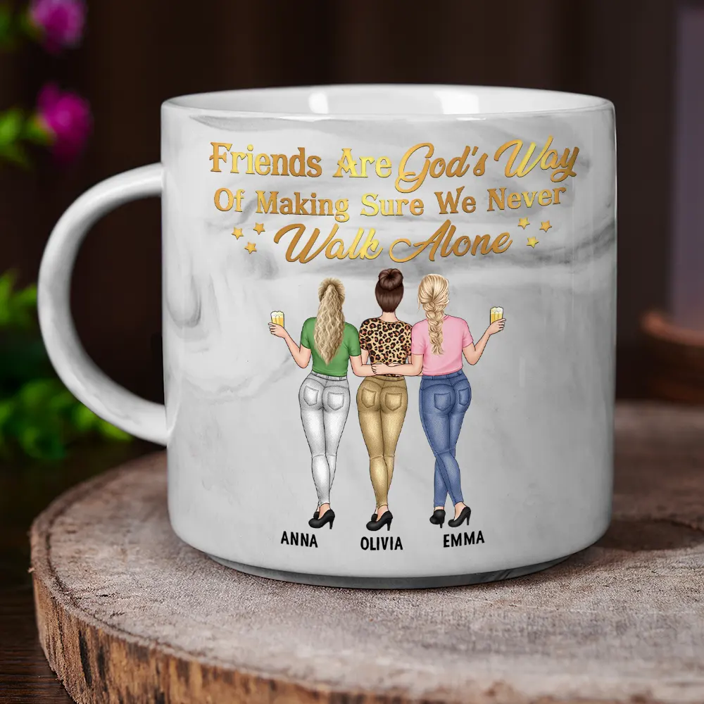 Friend Is God's Way - Personalized Marble Mug - Image 3