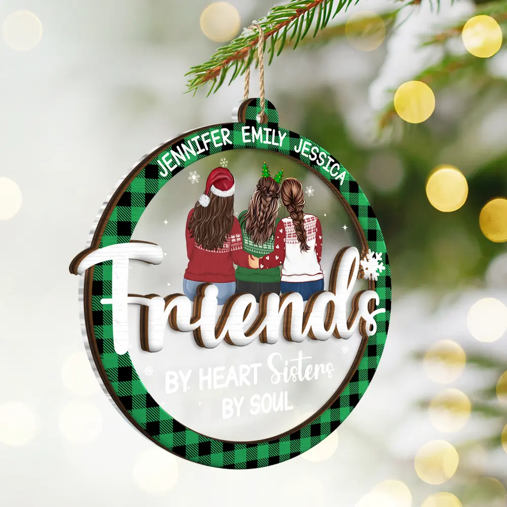 Friends Besties Are The Family You Choose - Personalized 2-Layered Mix Ornament - Image 2