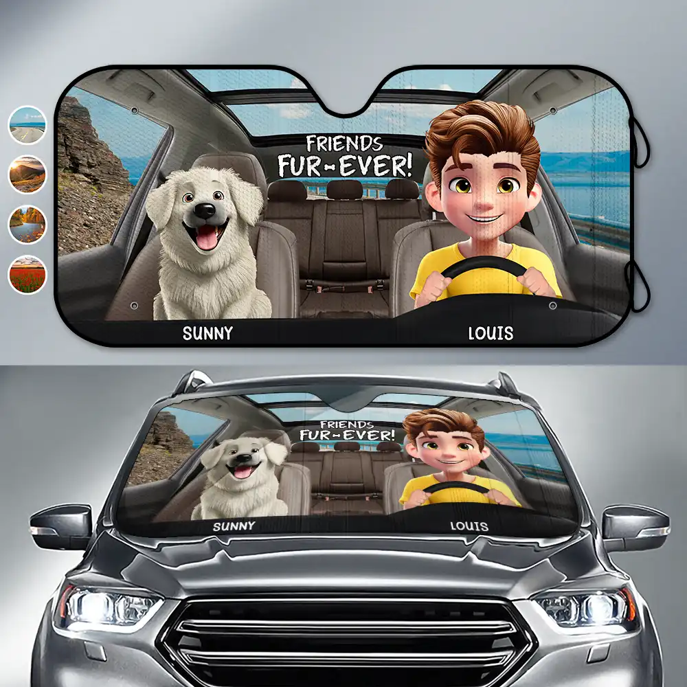 Friends Fur-ever - Personalized Auto Sunshade