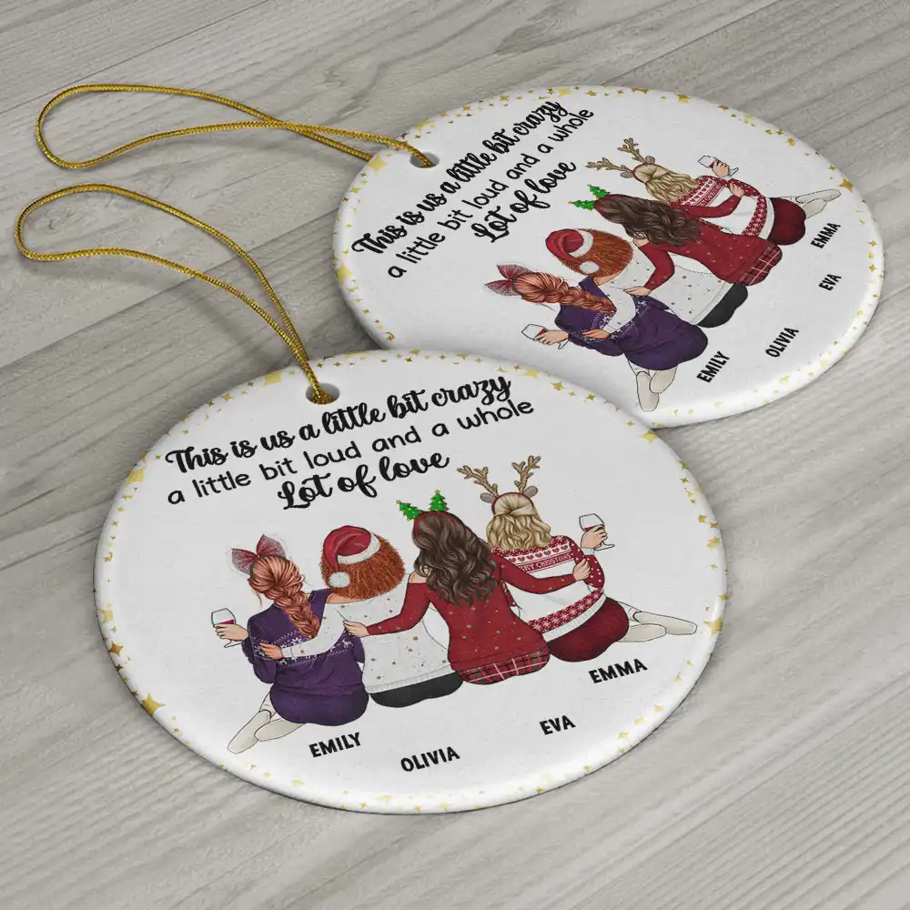 Friends It's Not What We Have In Life - Personalized Circle Ceramic Ornament - Image 6