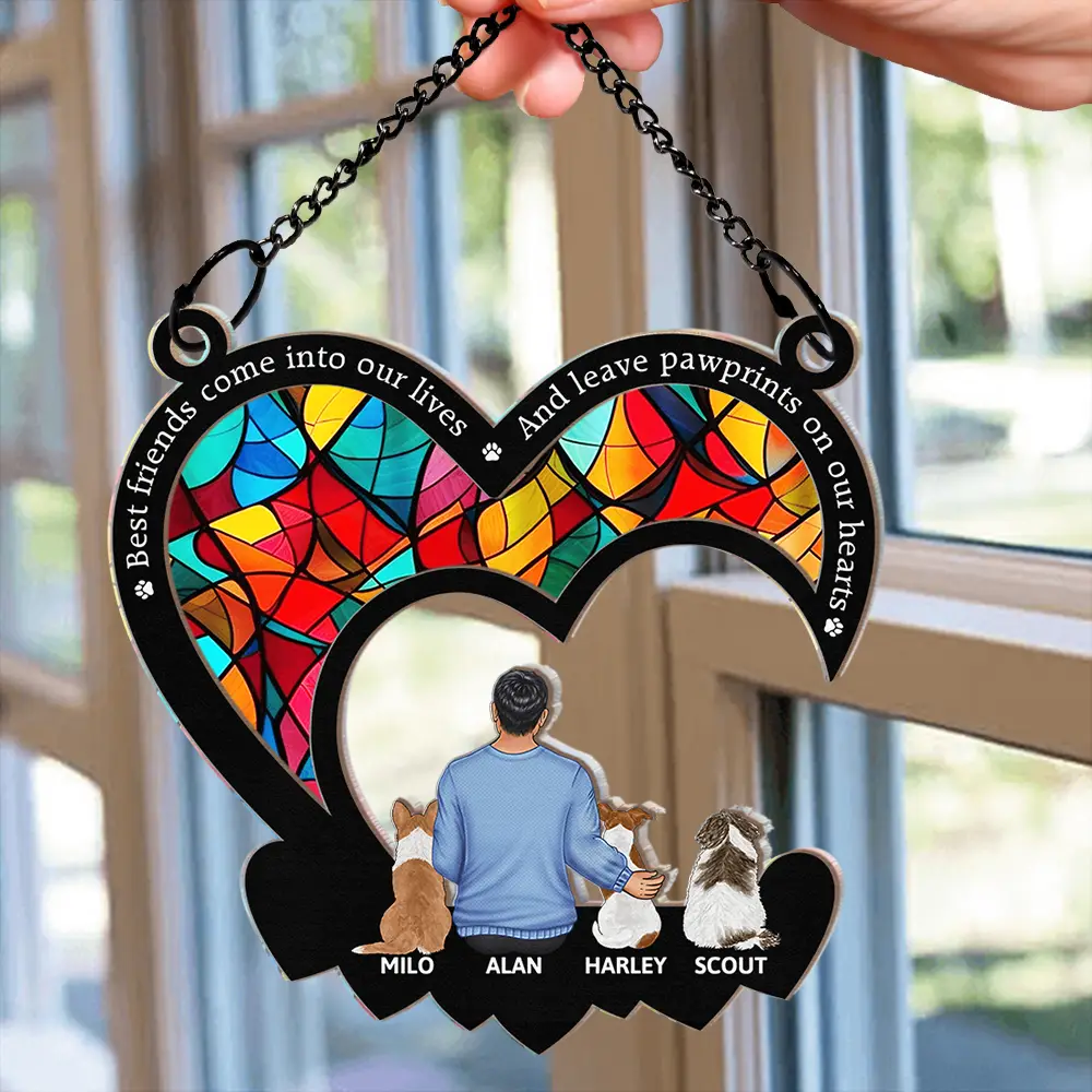 Friends Live Forever In The Memories We Keep - Personalized Window Hanging Suncatcher Ornament - Image 2
