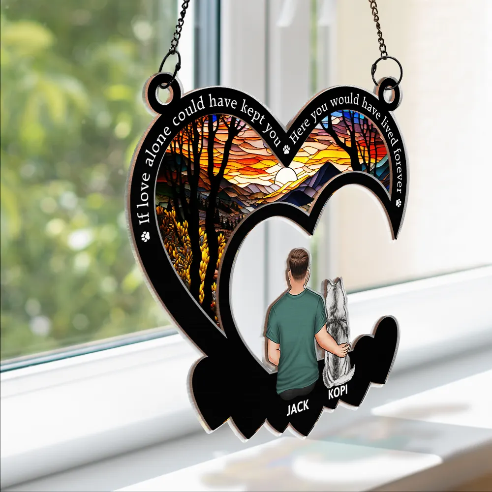 Friends Live Forever In The Memories We Keep - Personalized Window Hanging Suncatcher Ornament - Image 3
